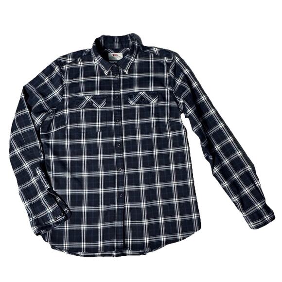 Fjallraven Fjallglim Stretch Shirt Grey Plaid Long Sleeve Womens L - Picture 1 of 8